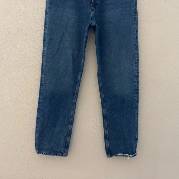 Agolde 90s Pinch Waist Straight Jeans High Rise Med Indigo Blue Button Fly 28 - Picture 8 of 16